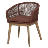 Temple &amp; Webster Rust Laguna Rope Outdoor Dining Chair