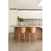 Temple &amp; Webster 65cm Colby Upholstered Bentwood Bar Stool