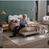 Temple &amp; Webster Alina Wavy Upholstered Bed