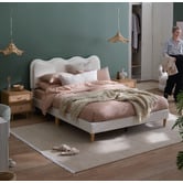 Temple &amp; Webster Alina Wavy Upholstered Bed