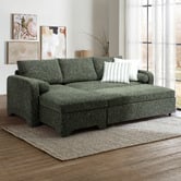 Temple &amp; Webster Frida 4 Seater Queen Sofa Bed with Reversible Chaise