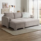 Temple &amp; Webster Frida 4 Seater Queen Sofa Bed with Reversible Chaise