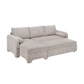 Temple &amp; Webster Frida 4 Seater Queen Sofa Bed with Reversible Chaise