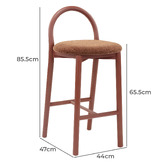 Temple &amp; Webster 65.5cm Lottie Arched Solid Beech Wood Bar Stool