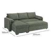 Temple &amp; Webster Frida 4 Seater Queen Sofa Bed with Reversible Chaise