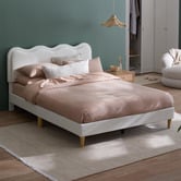 Temple &amp; Webster Alina Wavy Upholstered Bed