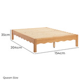 Temple &amp; Webster Evelyn Wavy Pine Wood Bed Base