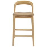 Temple &amp; Webster 65.5cm Monk Beech Wood &amp; Faux Leather Bar Stool