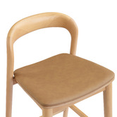 Temple &amp; Webster 65.5cm Monk Beech Wood &amp; Faux Leather Bar Stool