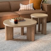 Temple &amp; Webster 2 Piece Bambi Round Coffee &amp; Side Table Set