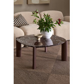 Temple &amp; Webster Marilyn Merlot Marble Coffee &amp; Side Table Set