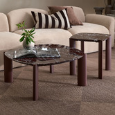 Temple &amp; Webster Marilyn Merlot Marble Coffee &amp; Side Table Set