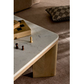 Temple &amp; Webster Misha Square Mango Wood &amp; Marble Coffee Table