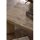 Temple &amp; Webster Misha Rectangle Mango Wood &amp; Marble Coffee Table