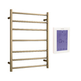 Temple &amp; Webster Winter Warmer Brushed Brass Heated Towel Rail Package