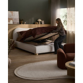 Temple &amp; Webster Paloma Boucle Gas Lift Storage Bed