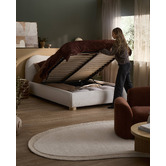 Temple &amp; Webster Paloma Boucle Gas Lift Storage Bed