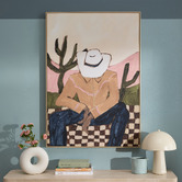 Temple &amp; Webster Wildflower Rider Framed Canvas Wall Art