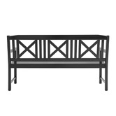 Temple &amp; Webster Black Santa Cruz 3 Seater Acacia Wood Outdoor Bench
