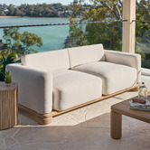 Temple &amp; Webster 3 Seater White Piper Outdoor Sofa