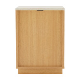 Temple &amp; Webster Talia Travertine-Look Bedside Table