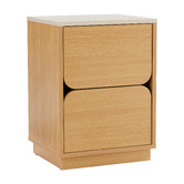 Temple &amp; Webster Talia Travertine-Look Bedside Table