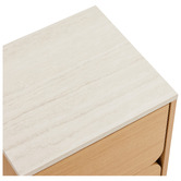 Temple &amp; Webster Talia Travertine-Look Bedside Table
