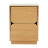Temple &amp; Webster Talia Travertine-Look Bedside Table