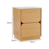 Temple &amp; Webster Talia Travertine-Look Bedside Table