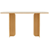 Temple &amp; Webster Talia Travertine-Look Console Table