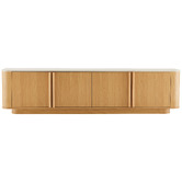 Temple &amp; Webster Talia 4 Door Travertine-Look TV Unit