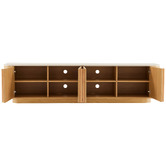 Temple &amp; Webster Talia 4 Door Travertine-Look TV Unit