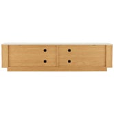 Temple &amp; Webster Talia 4 Door Travertine-Look TV Unit