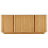 Temple &amp; Webster Talia 4 Door Travertine-Look Sideboard