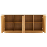 Temple &amp; Webster Talia 4 Door Travertine-Look Sideboard
