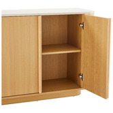 Temple &amp; Webster Talia 4 Door Travertine-Look Sideboard