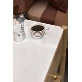 Temple &amp; Webster Maya Marble &amp; Mango Wood Bedside Table