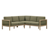 Temple &amp; Webster 5 Seater Olive Green River Outdoor Modular Sofa Set