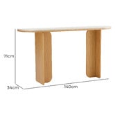 Temple &amp; Webster Talia Travertine-Look Console Table