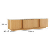 Temple &amp; Webster Talia 4 Door Travertine-Look TV Unit