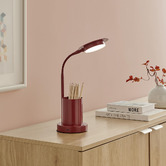 Temple &amp; Webster Carson Merlot Metal LED Desk Lamp with USB