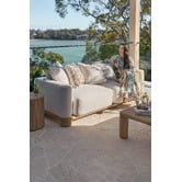 Temple &amp; Webster 3 Seater White Piper Al Fresco Outdoor Sofa