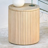 Temple &amp; Webster Como Eucalyptus Wood Outdoor Side Table
