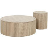 Temple &amp; Webster Como Eucalyptus Wood Outdoor Side Table