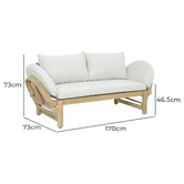 Temple &amp; Webster Martinique Acacia Wood Outdoor Daybed