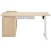 Temple &amp; Webster Ally Electric Sit &amp; Stand Desk with Right Return