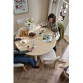 Temple &amp; Webster Asha Mango Wood &amp; Travertine Dining Table