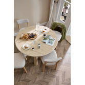 Temple &amp; Webster Asha Mango Wood &amp; Travertine Dining Table