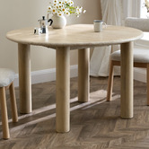 Temple &amp; Webster Asha Mango Wood &amp; Travertine Dining Table