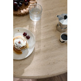 Temple &amp; Webster Asha Mango Wood &amp; Travertine Dining Table